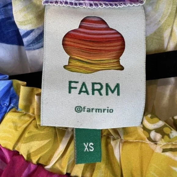 FARM Rio Rainbow Chita Off-The-Shoulder Puff-Sleeve Maxi Dress $225 - Picture 11 of 12